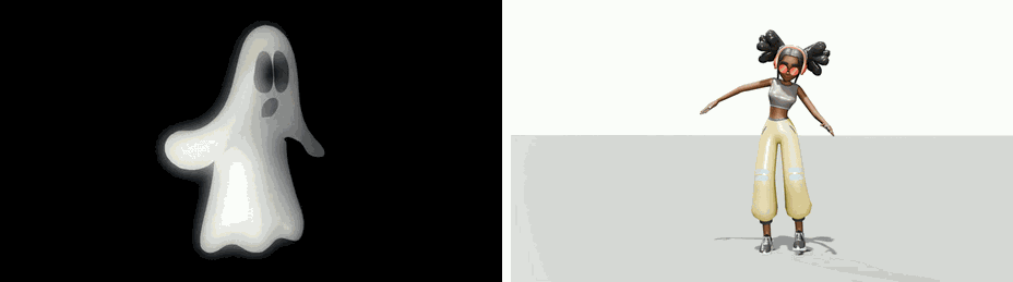 Ghost dance reference video and generated human motion